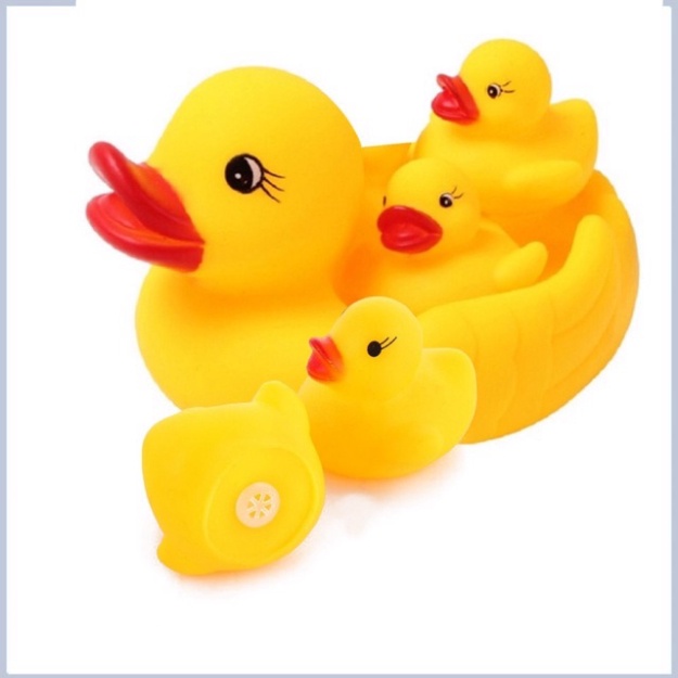 Vịt Thả Bồn Tắm 1 Mẹ 3 Con Kêu Chip Chip, Vừa Làm Đồ Chơi An Toàn Cho Bé