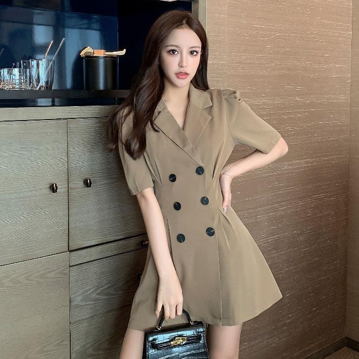 Đầm midi ôm eo phong cách Hàn Quốc thời trang mùa hè cho nữ