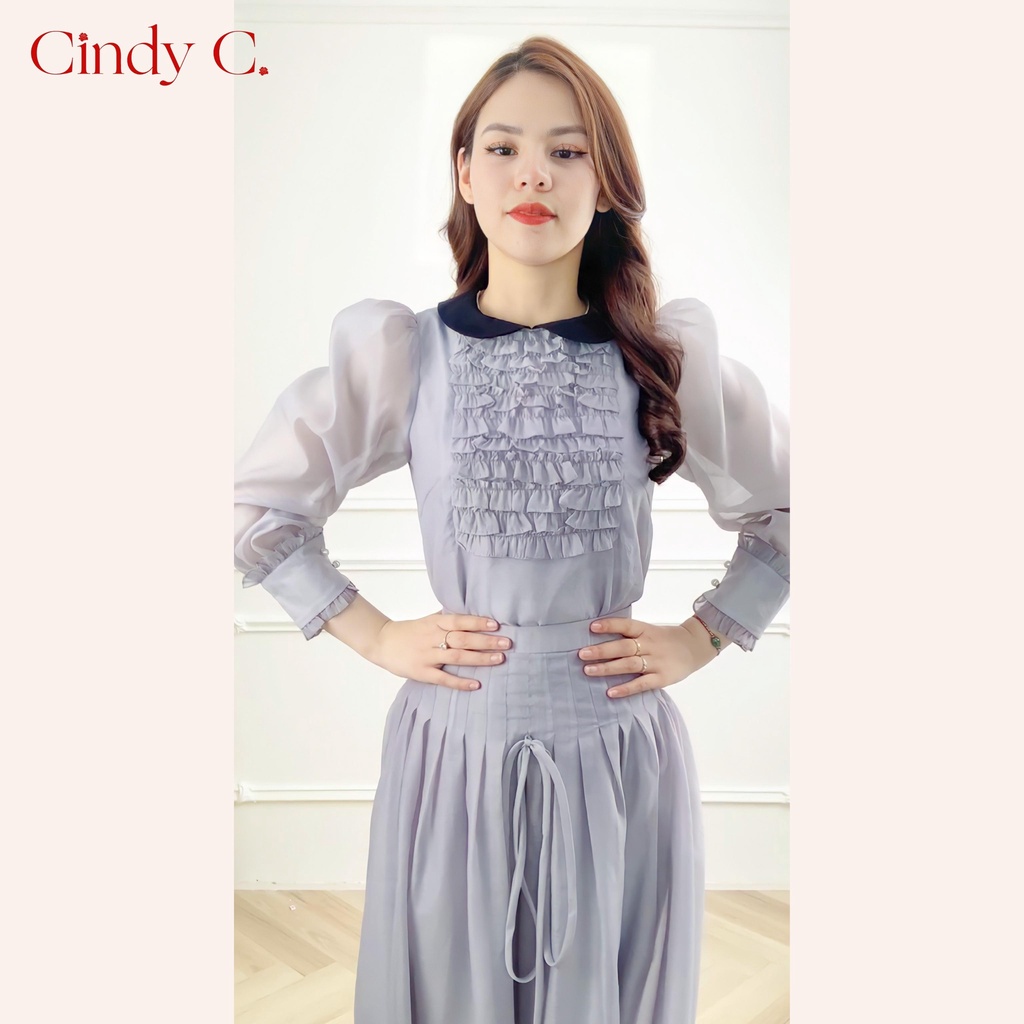 Áo sơ mi dài tay Sweet Cindy C nhẹ nhàng nữ tính 813