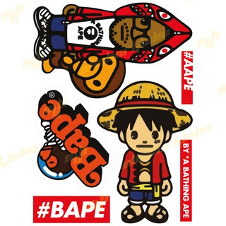 Sticker4Bike - Sticker Bape-Luffy Phản Quang Siêu Đẹp