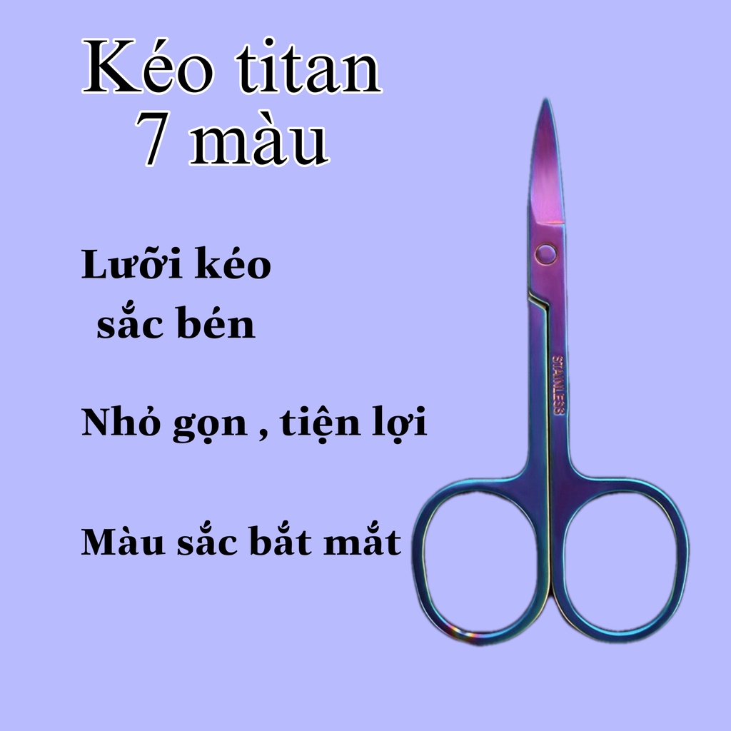 Kéo Titan 7 Màu , Kéo Cắt Cước Câu Cá , Thiết Kế Nhỏ Gọn Lưỡi Kéo Sắc