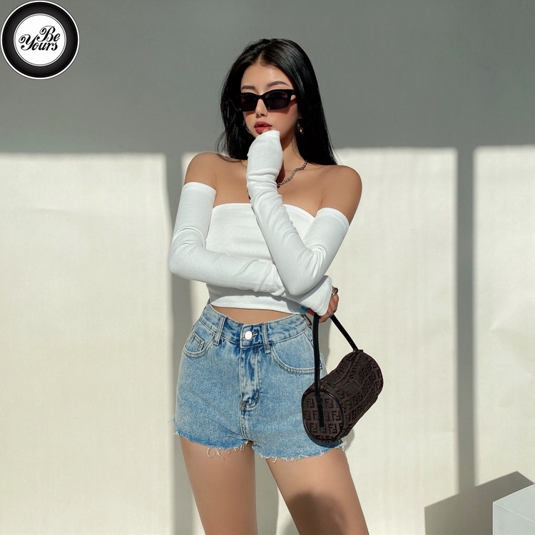 Áo Quây 2 Lớp Hở Vai Tay Dài Có Mút Ngực Đệm Bigsize Dưới 80Kg Kiểu Ôm Dáng Chất Thun Borib "QUÂY TD"