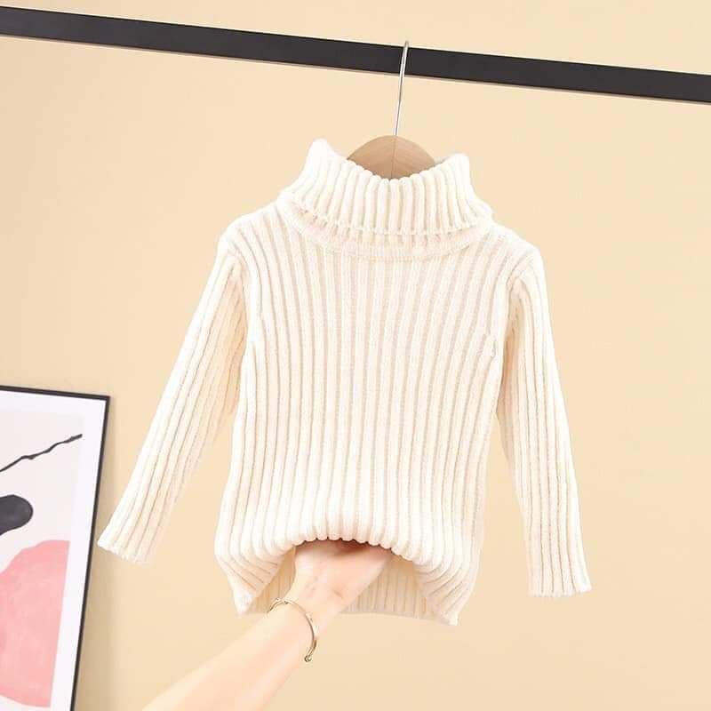 Áo len cho bé Hàn Quốc xuất xịn BINBON KIDS, áo len cao cổ cho bé trai bé gái chất tuyết nhung cực ấm từ 8-20kg