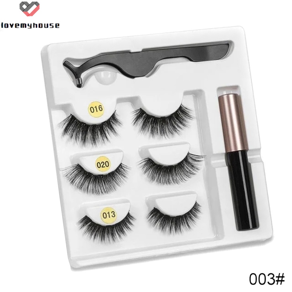 (Hàng Mới Về) Bộ Bút Kẻ Mắt Dạng Lỏng + Lông Mi Giả Từ Tính Không Thấm Nước Có Thể Tái Sử Dụng Kèm Nhíp | BigBuy360 - bigbuy360.vn