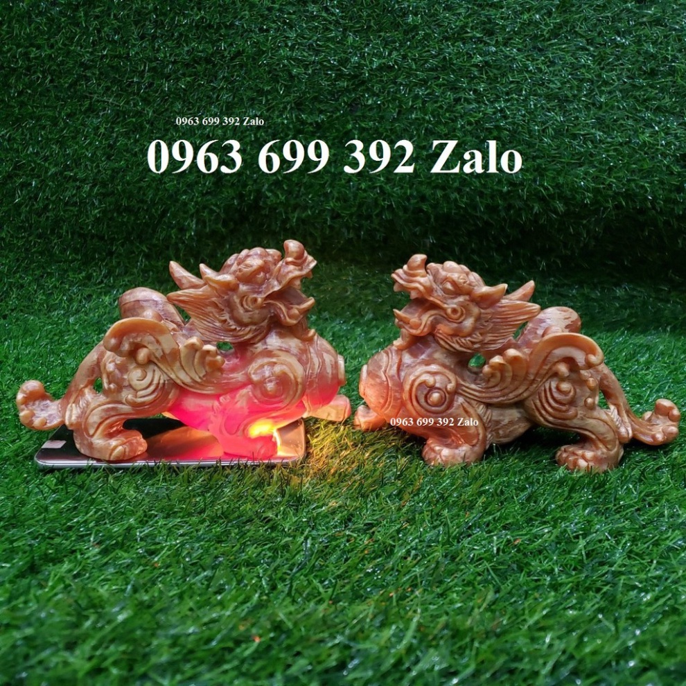 Cặp tỳ hưu gỗ huyết long