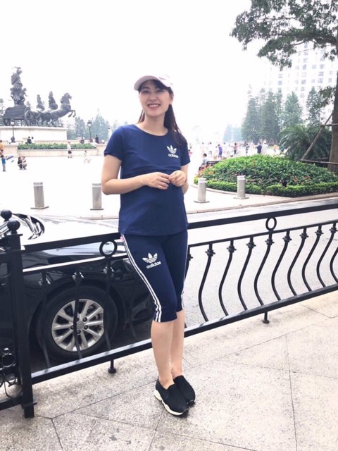 Bộ đồ bầu mặc nhà chất cotton dáng thể thao