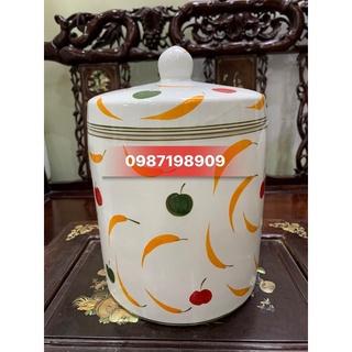 Vại sành muối dưa - Hũ đựng muối Bát Tràng 1L