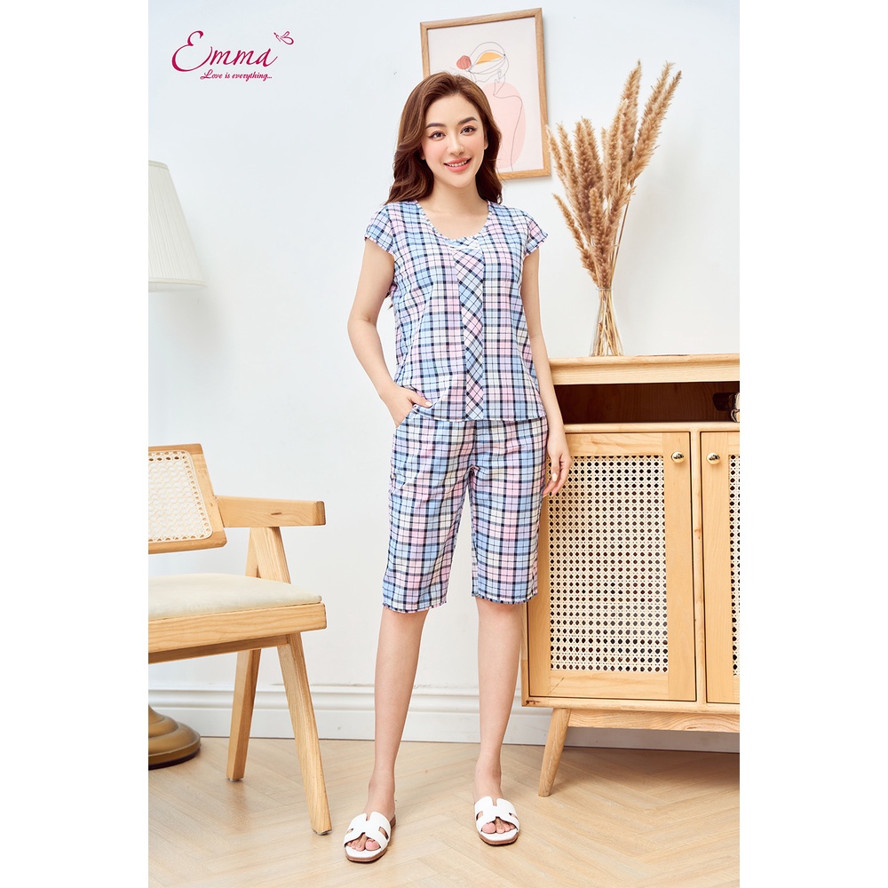 Đồ Bộ Mặc Nhà Emma Kate Thô, Ngắn Tay EHLK.22.51.091