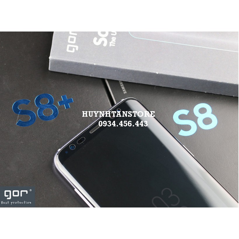 Dán dẻo full 3D galaxy S8 _ Dán thương hiệu Gor(1 hộp gồm 2 dán mặt trước,1 dán dẻo sau, 1 carbon mặt sau, 1 dán camera)