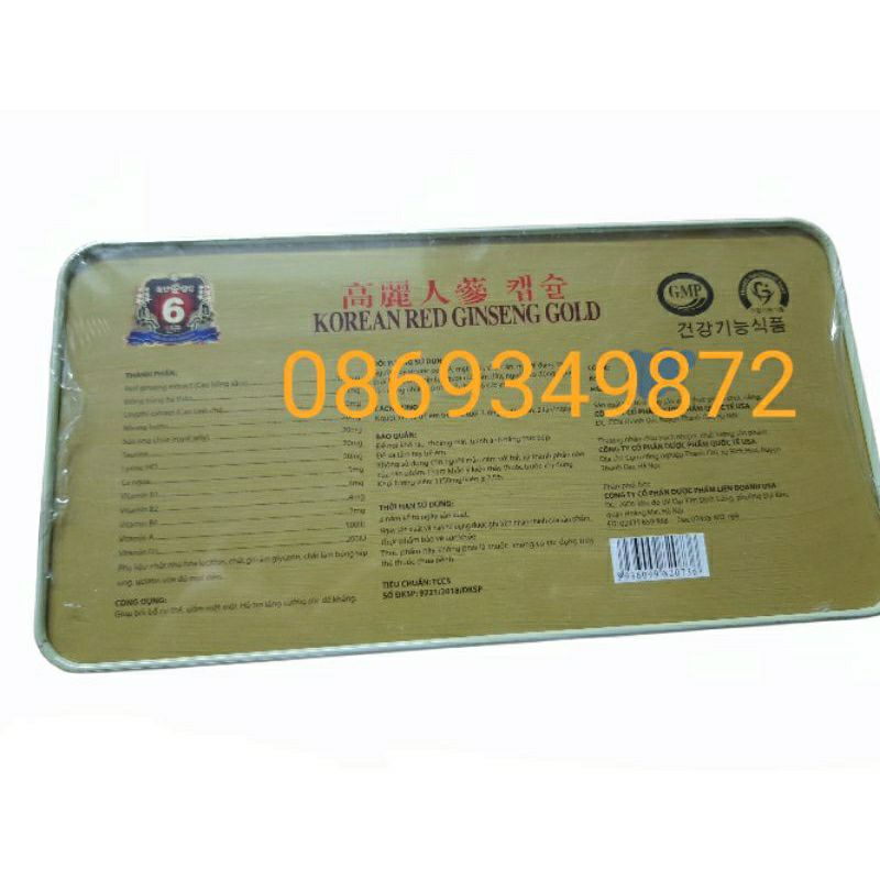 Viên ĐẠM HỒNG SÂM Linh chi - Đông trùng hạ thảo - KOREAN RED GINSENG Gold- Giúp bồi bổ cơ thể ,ăn ngon ngủ tốt