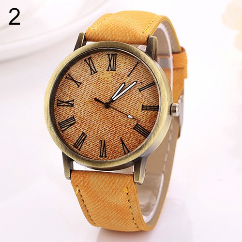 Đồng hồ mặt tròn dây đeo denim cổ điển cho nam/nữ | BigBuy360 - bigbuy360.vn