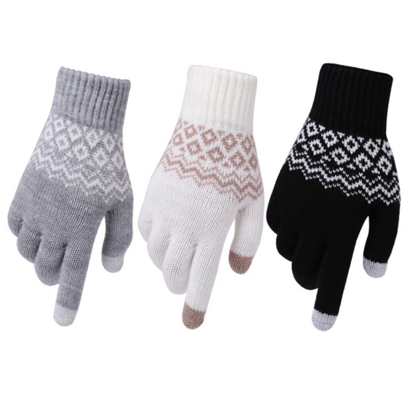 Đôi găng tay chất liệu cotton pha thời trang dùng được cho màn hình cảm ứng găng tay