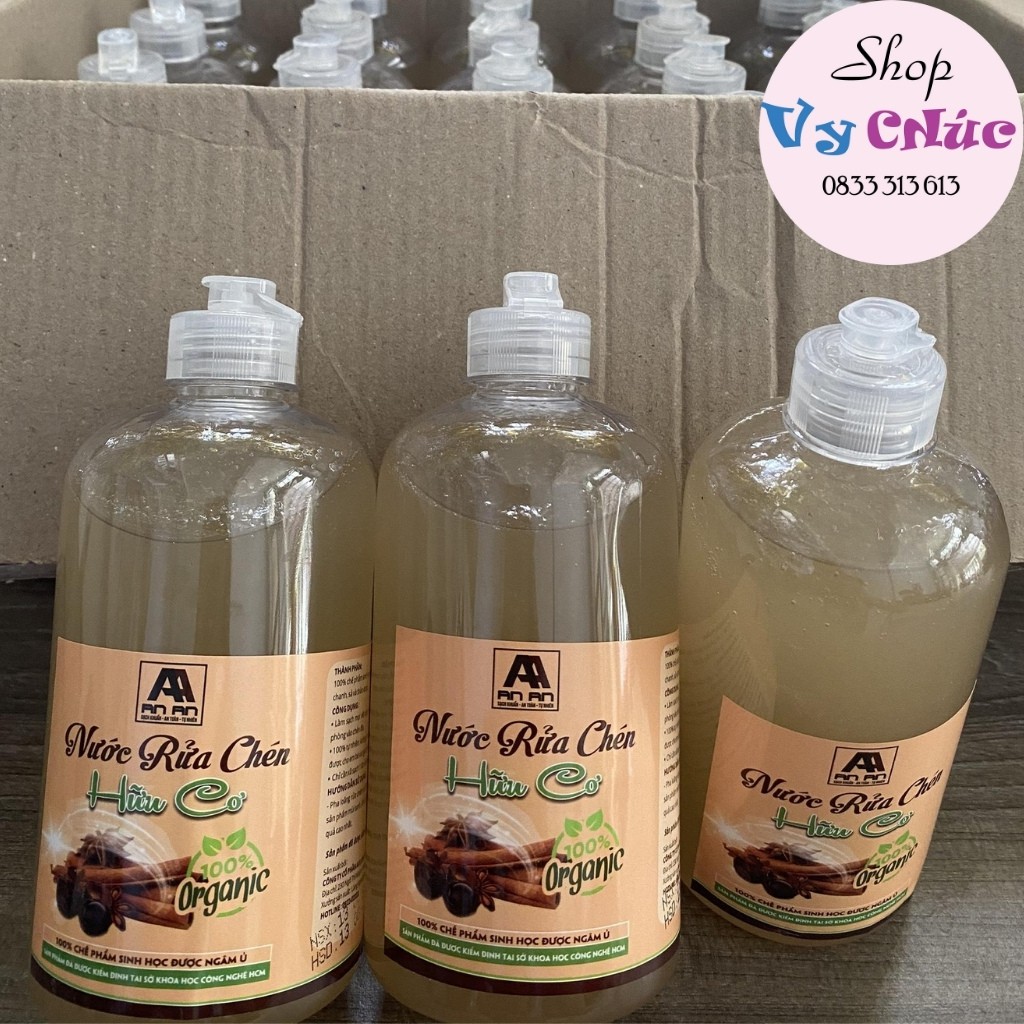 Nước Rửa Chén Hữu Cơ 100% Organic💝Không Hóa Chất, An Toàn Với Mẹ Bầu Và Trẻ Nhỏ💝THƯƠNG HIỆU QUẾ AN AN