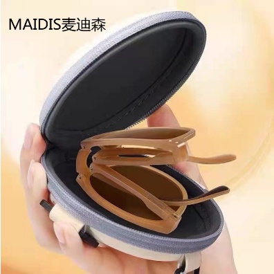 Mắt kính mát gấp gọn kèm bao da sang trọng phong cách hàn quốc cho nữ