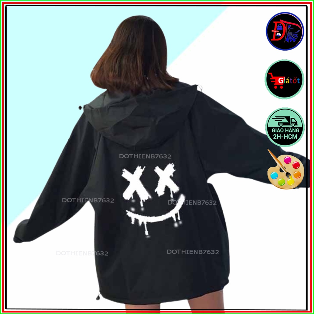 Hàng đẹp ⚡️VIDEO ẢNH THẬT⚡️ Áo khoác nam nữ Dù 2 Lớp Có Nón Phối Khóa Sau Logo In hình Mẫu Bán Chạy Nhất M22