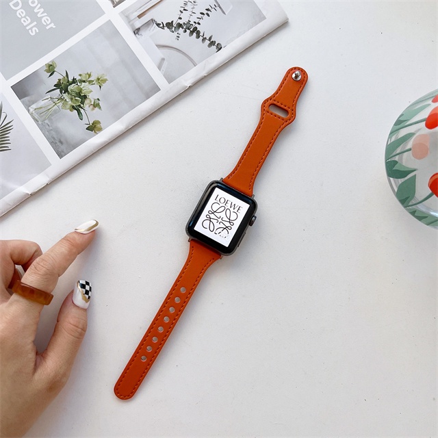 Dây Đeo Bằng Da Thay Thế Dành Cho Đồng Hồ Thông Minh Apple Watch 44Mm 42Mm 45Mm iwatch 38Mm 40Mm 41mm Apple Watch 3 4 5 6 SE 7
