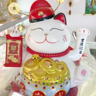 Mèo thần tài may mắn sứ