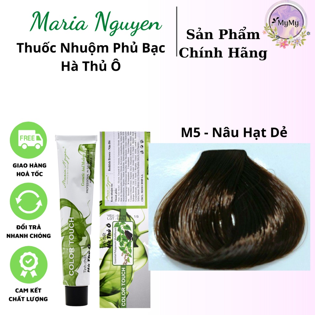 Thuốc Nhuộm Tóc Thảo Dược Maria Nguyen  Hà Thủ ô Mượt Tóc, Không Rát Da Đầu, Mùi Dịu Nhẹ + 9MÀU