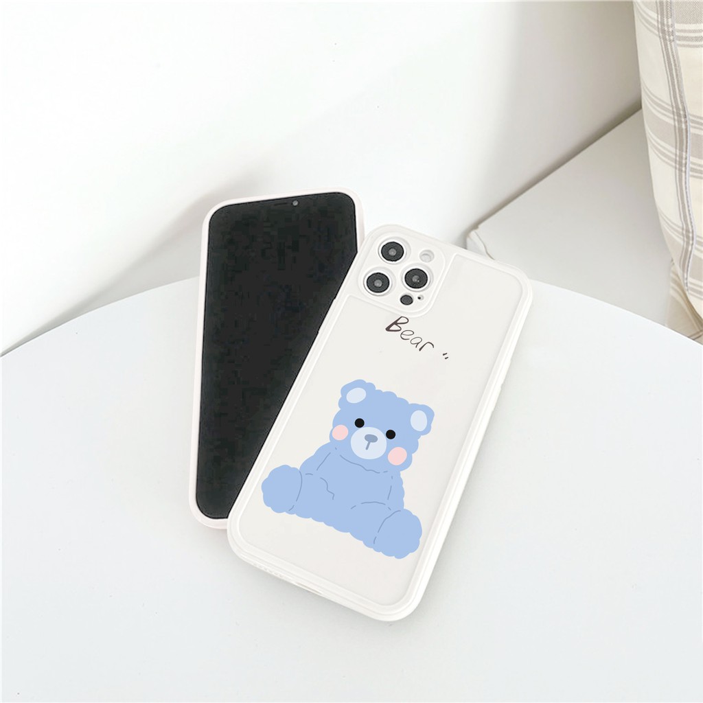 Ốp lưng iphone Teddy xanh bóng cạnh vuông 6/6plus/6s/6splus/7/7plus/8/8plus/x/xr/xs/11/12/13/pro/max/plus/promax