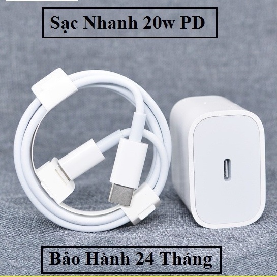 Bộ Củ Cáp Sạc Nhanh PD 20w Zin Cho 7/8/X/11/12/13-Bảo Hành 24 Tháng