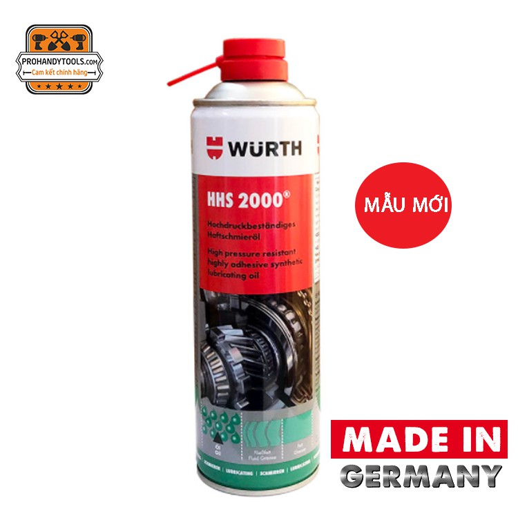 Chai Xịt Mỡ Bò Nước Wurth HHS 2000 500ml