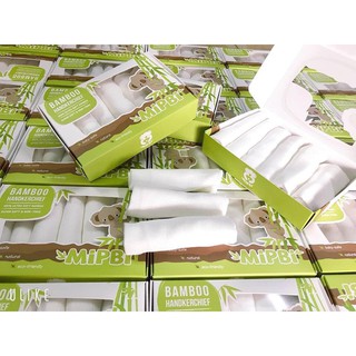 Hộp 6 khăn sữa sợi tre Mipbi cao cấp 100% sợi tre 3 lớp siêu mềm
