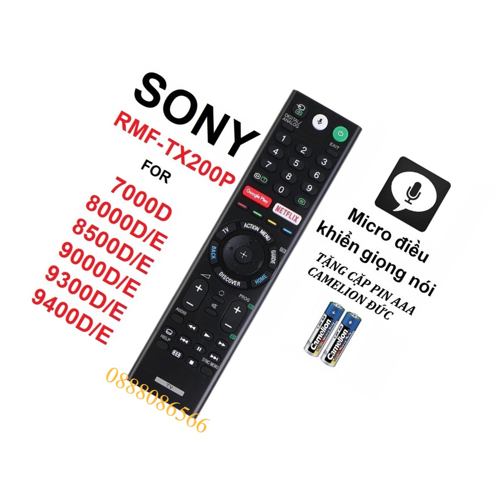 Điều khiển tivi SONY giọng nói mic đa năng tặng pin - Remote  tivi SONY giọng nói mic đa năng tặng pin