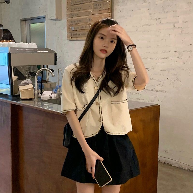 Áo kiểu Pure Cube cổ chữ V dáng rộng thiết kế trẻ trung thời trang dành cho nữ