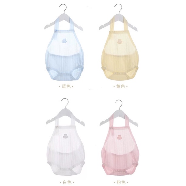 Bộ Bodysuit Yếm Hở Lưng Chất Thông Hơi Mỏng Mát Mùa Hè Cho Bé Trai Bé Gái Lamia 𝟏𝟐𝐁𝐃𝐒