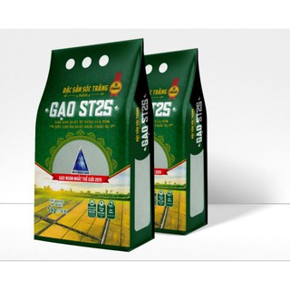Gạo tươi sạch Gạo ST25 chuẩn giống bác Cua - Vinaseed túi 5kg trồng đất lúa tôm xen canh