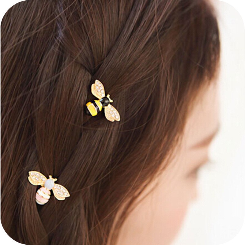 Kẹp tóc hình chú ong đính đá nhiều màu đáng yêu A5-A