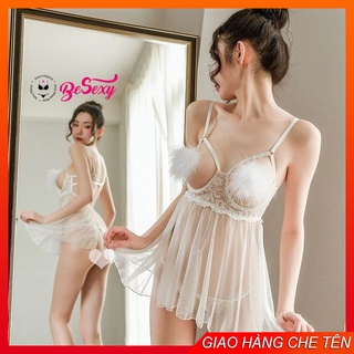 [Kèm ảnh thật] Váy ngủ xuyên thấu sexy hở ngực kèm chíp lọt khe