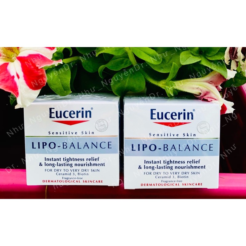 Kem dưỡng ẩm Eucerin Lipo-Balance với thành phần Biotin và Ceramide-3 giúp phục hồi khả năng cân bằng độ ẩm cho da khô