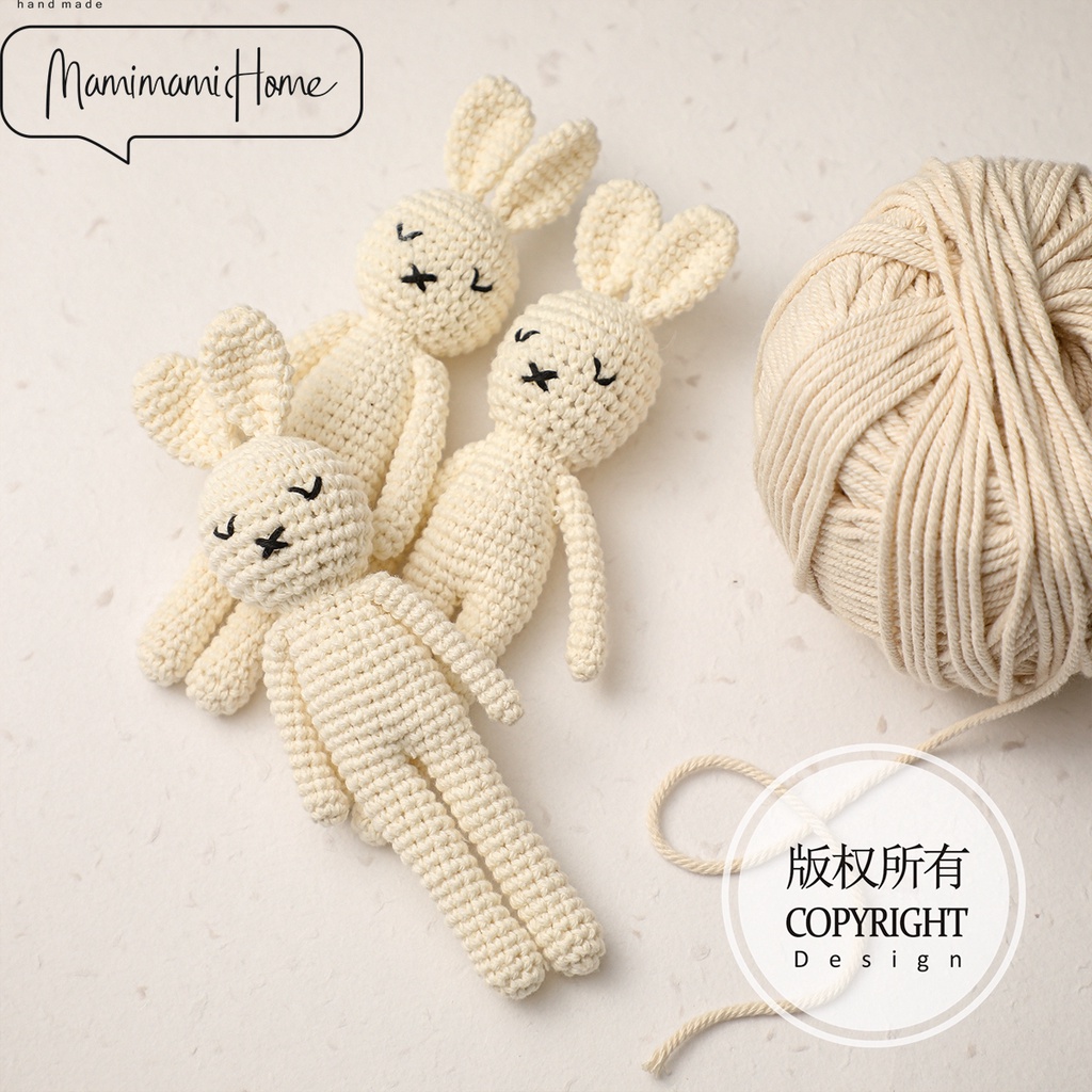 Đồ chơi thỏ nhồi bông MAMIMAMIHOME đan len handmade đáng yêu dành cho các bé