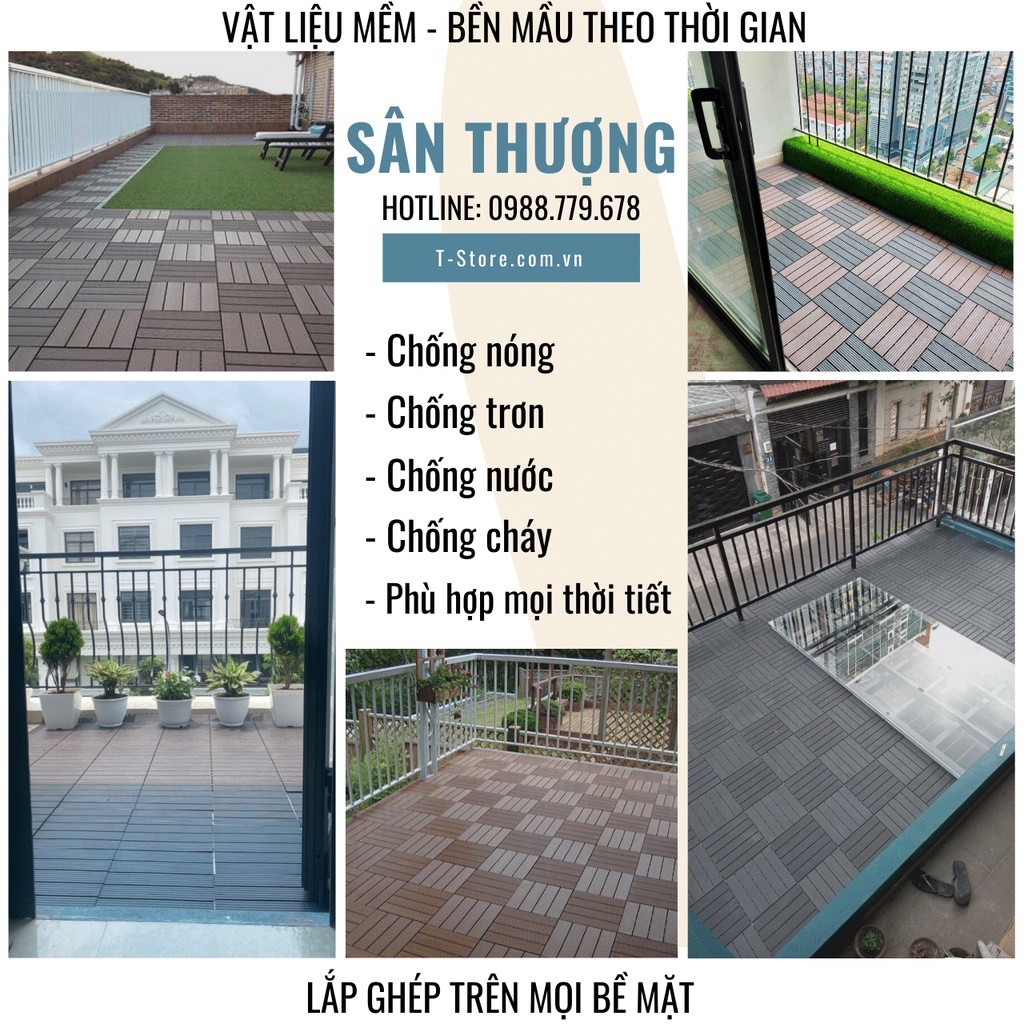Tấm Lót Sàn Nhựa Ban Công MHI- Chuyên dụng Nhà Tắm, Sân Vườn, Bể Bơi