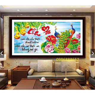 Tranh đính đá cao cấp abc cha mẹ vs057 106 x 55 cm