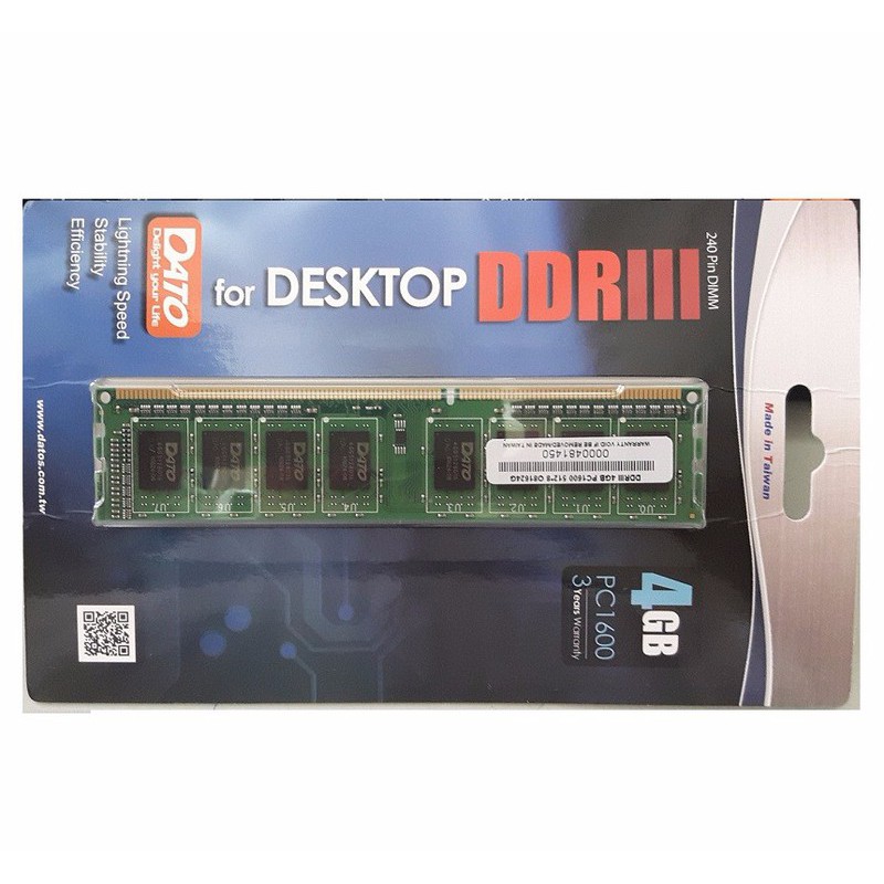 Ram DATO 4GB DDR3 1600Mhz