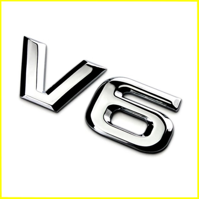 Sản phẩm Decal tem chữ V6 inox dán ô tô: Mã sản phẩm G40107 .