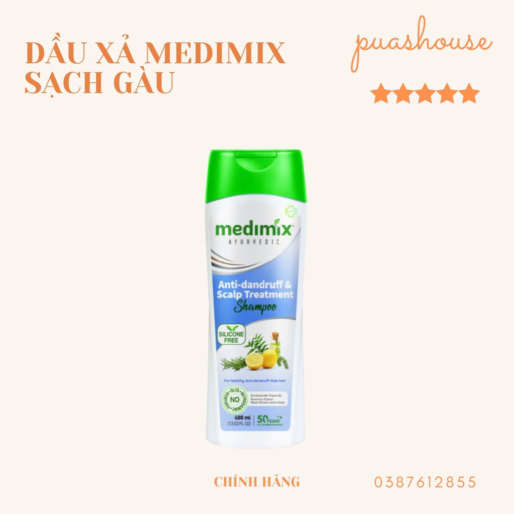 [CHÍNH HÃNG] BỘ DẦU GỘI, DẦU XẢ SẠCH GÀU VÀ NGỨA DA ĐẦU MEDIMIX 400ML/ CHAI