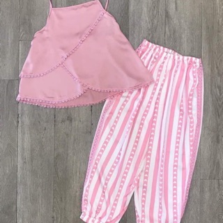 Bộ lụa quần lửng alibaba