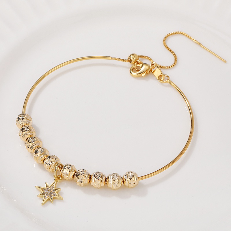 Vòng Tay Có Thể Điều Chỉnh diy Bằng Đồng 14K Màu Vàng Kim