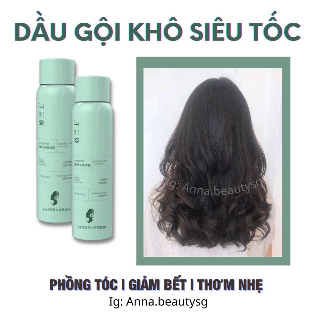 Dầu gội khô hết bết tóc, không bị bột trắng, làm phồng tóc