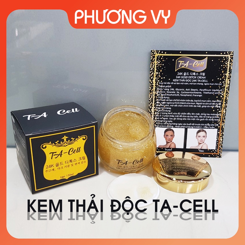 [CHÍNH HÃNG] Kem thải độc 24k TA Cell, làm sạch bã nhờn, ngừa mụn, ngừa nám và giúp da trắng sáng, kem thải độc tố.