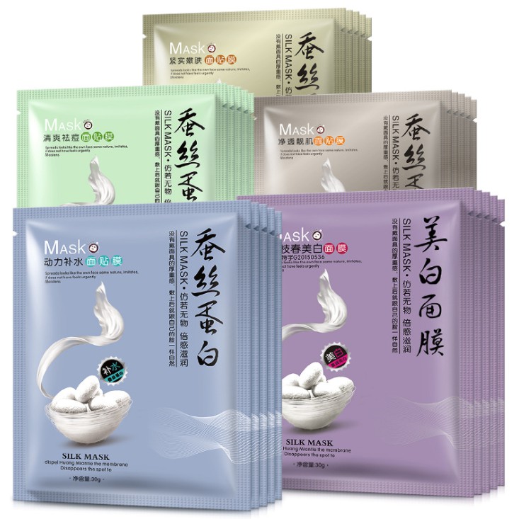 Mặt Nạ Lụa Tơ Tằm SILK MASK Dưỡng Da 30g Các Dòng Nội Địa Trung