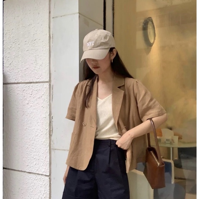 {Evacici} Áo Blazer lửng ngắn tay mặc hè nhiều màu siêu xinh