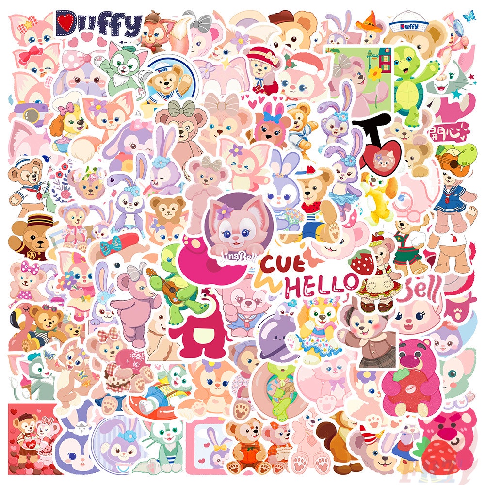 Bộ 100 Cái / Bộ ❉ Miếng Dán Trang Trí Thiết Kế Nhỏ Gọn Hình Duffy Lotso LinaBell StellaLou ❉ Miếng Dán Chống Thấm Nước Thời Trang