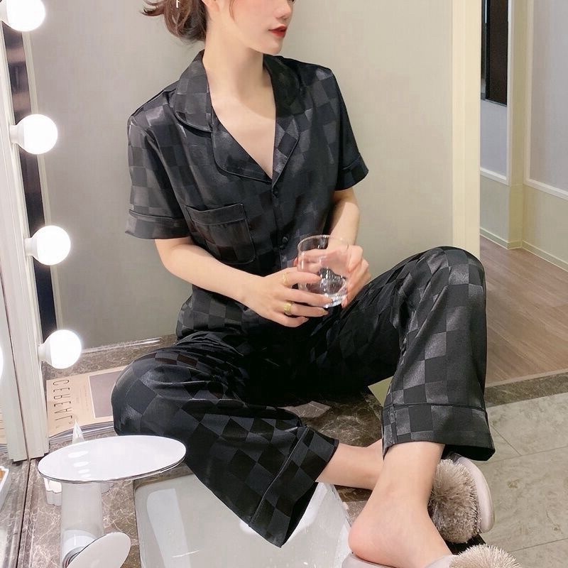 Bộ Pijama Lụa Ô Hàng Thiết Kế Cao Cấp Mặc Nhà Sang đẹp