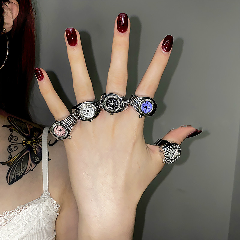 Nhẫn Đồng Hồ Đeo Tay Đính Đá Phong Cách Cổ Điển Cá Tính