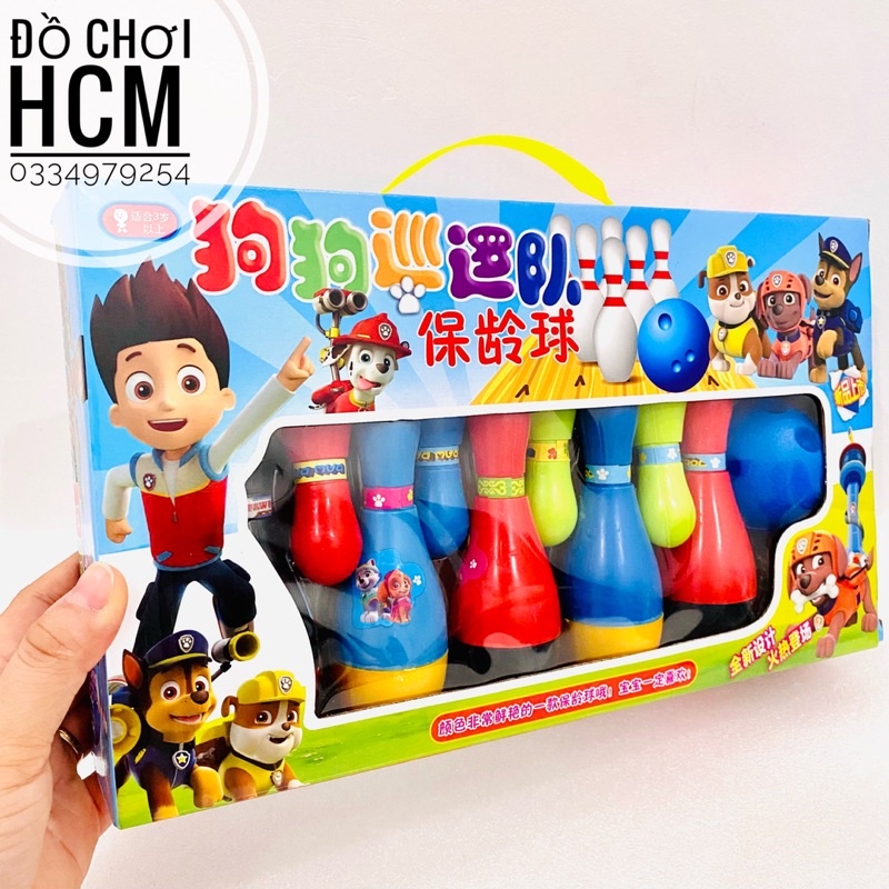 [BỔ ÍCH] Bộ đồ chơi bowling hình chó cứu hộ mini gồm 10 ki và 2 quả bóng ném cho bé khám phá vận động trong nhà 811-14