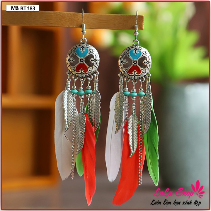 Khuyên tai Bohemian thiết kế 4 cánh hoa nổi bật, phối đồ đẹp, giá rẻ - Bông tai Boho BT183